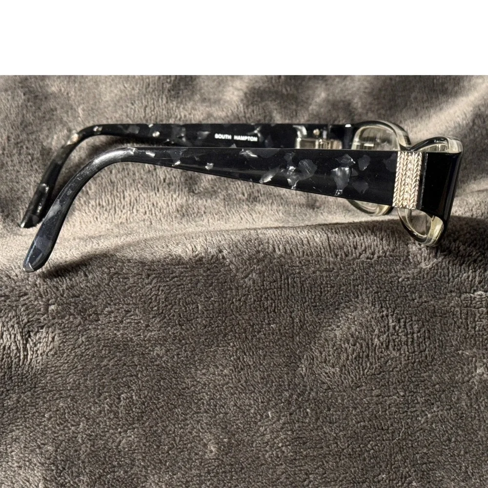 South Hampton SH0012 BK Eyeglass Frames Black Grey Marbled Rectangular 51-14-135